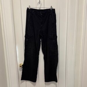Washed Black Cargo Pants